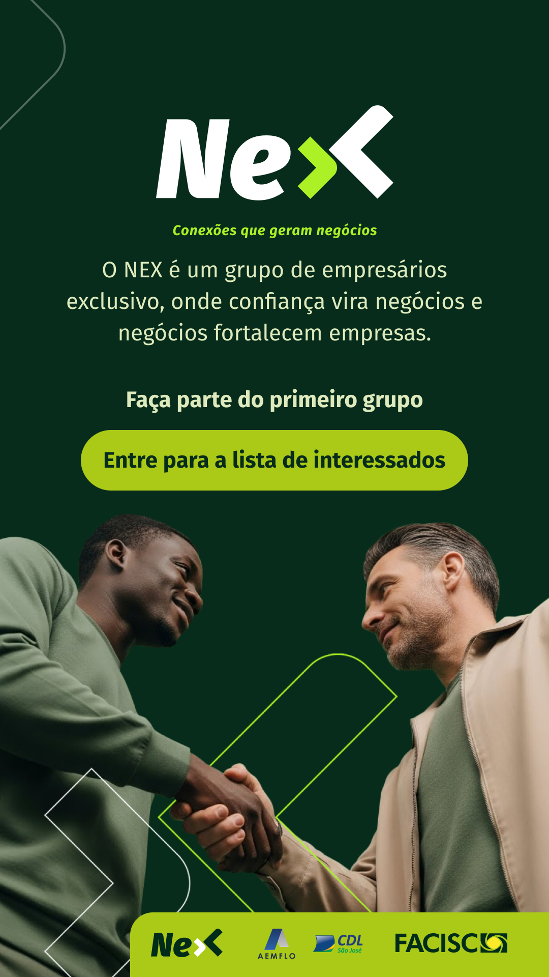 Entre para a lista de interessados NEX